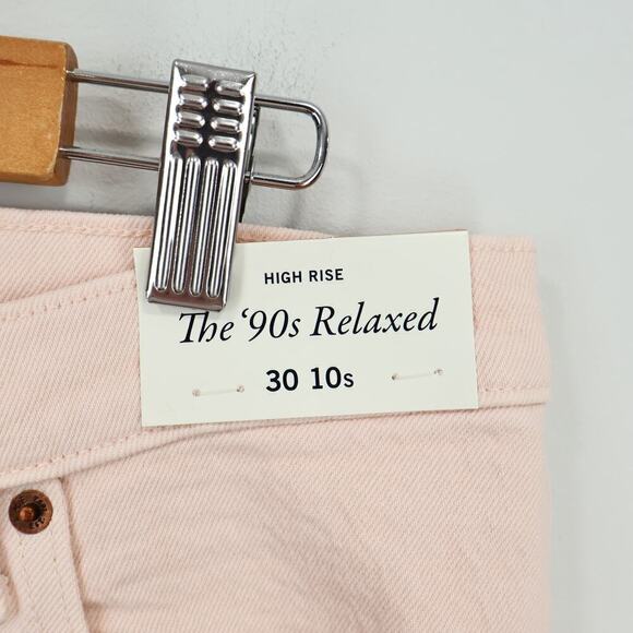 Abercrombie & Fitch High Rise 90s Relaxed Jean Light Pink 30 Short NWT - Picture 5 of 9